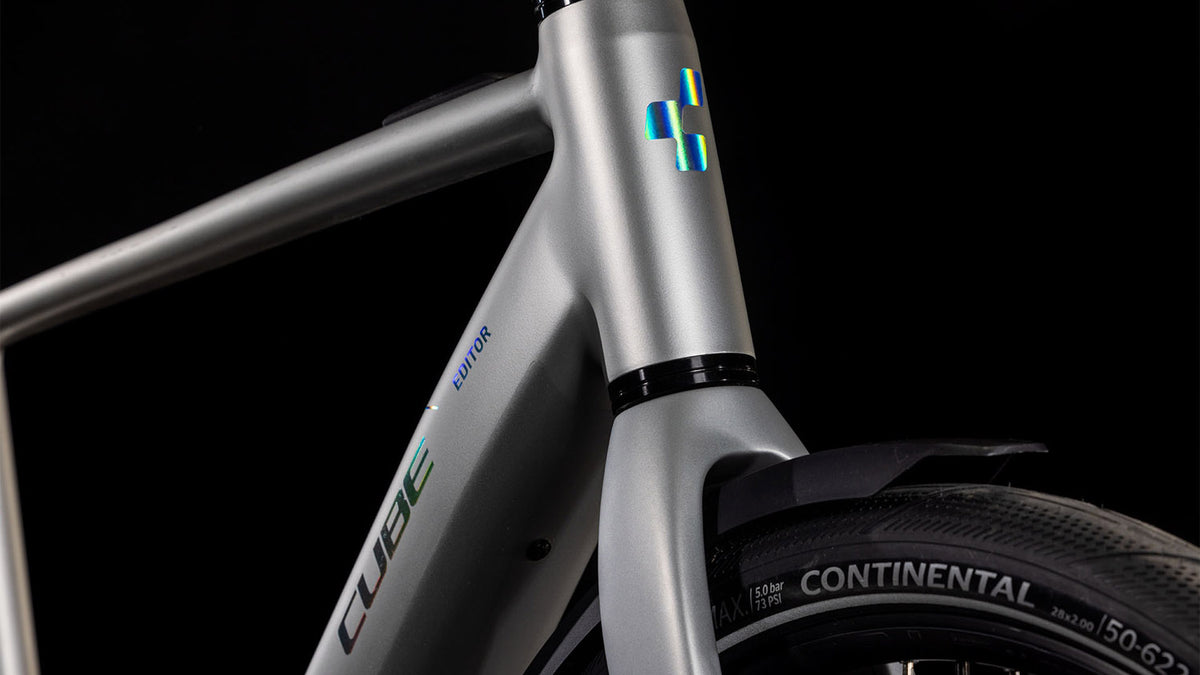 Cube Editor Hybrid SLX FE 400X Urban E-Bike 58 cm mit Bosch SX Motor 400Wh Akku und Shimano 8-Gang Nabenschaltung sleekgrey n spectral