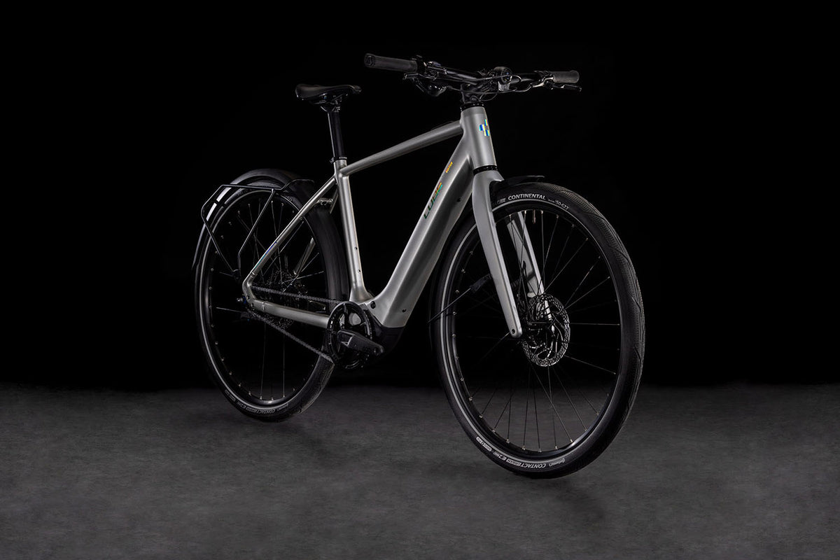 Cube Editor Hybrid SLX FE 400X Urban E-Bike 58 cm mit Bosch SX Motor 400Wh Akku und Shimano 8-Gang Nabenschaltung sleekgrey n spectral